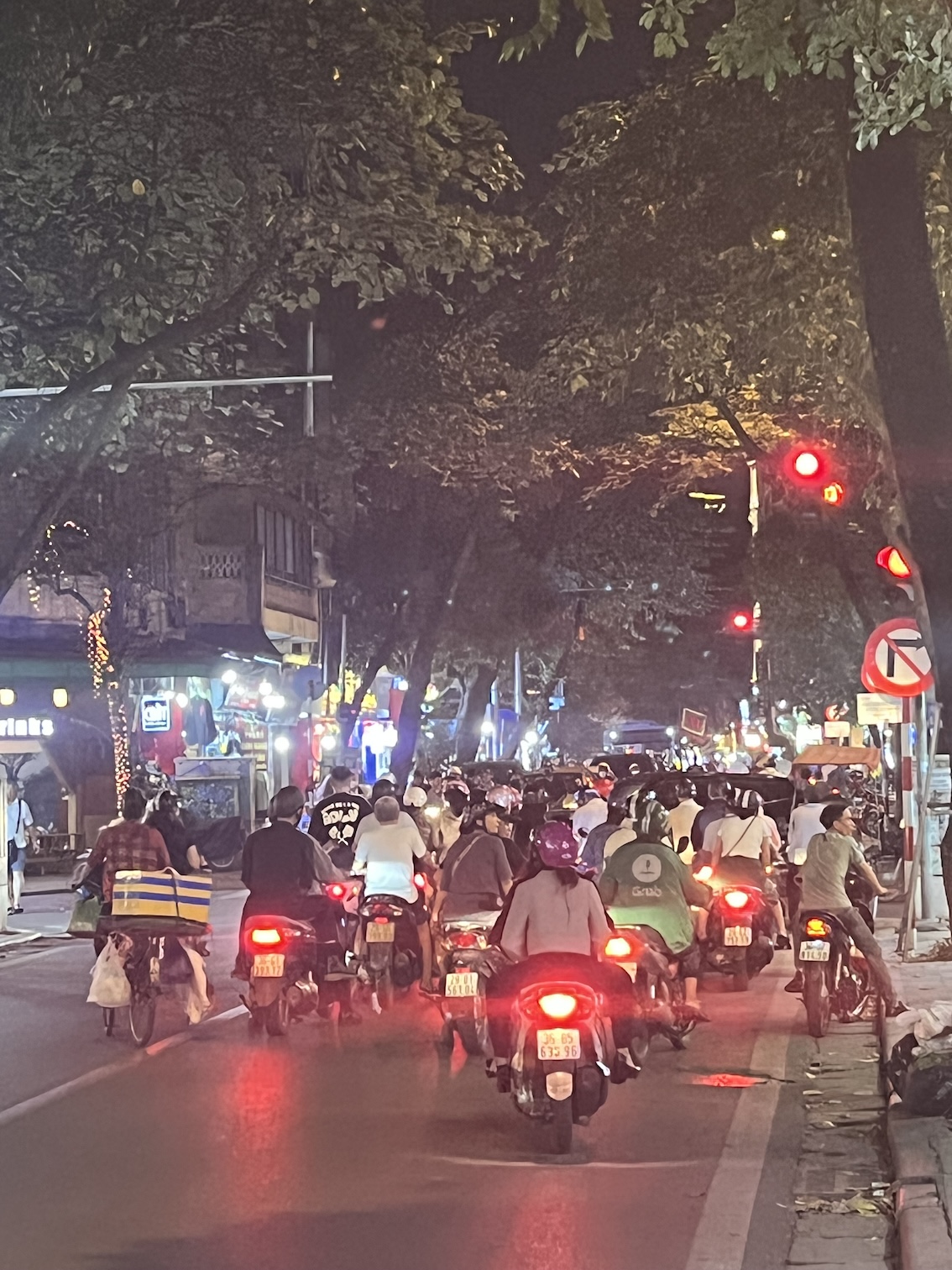 A sea of motorbikes in Hanoi, Vietnam