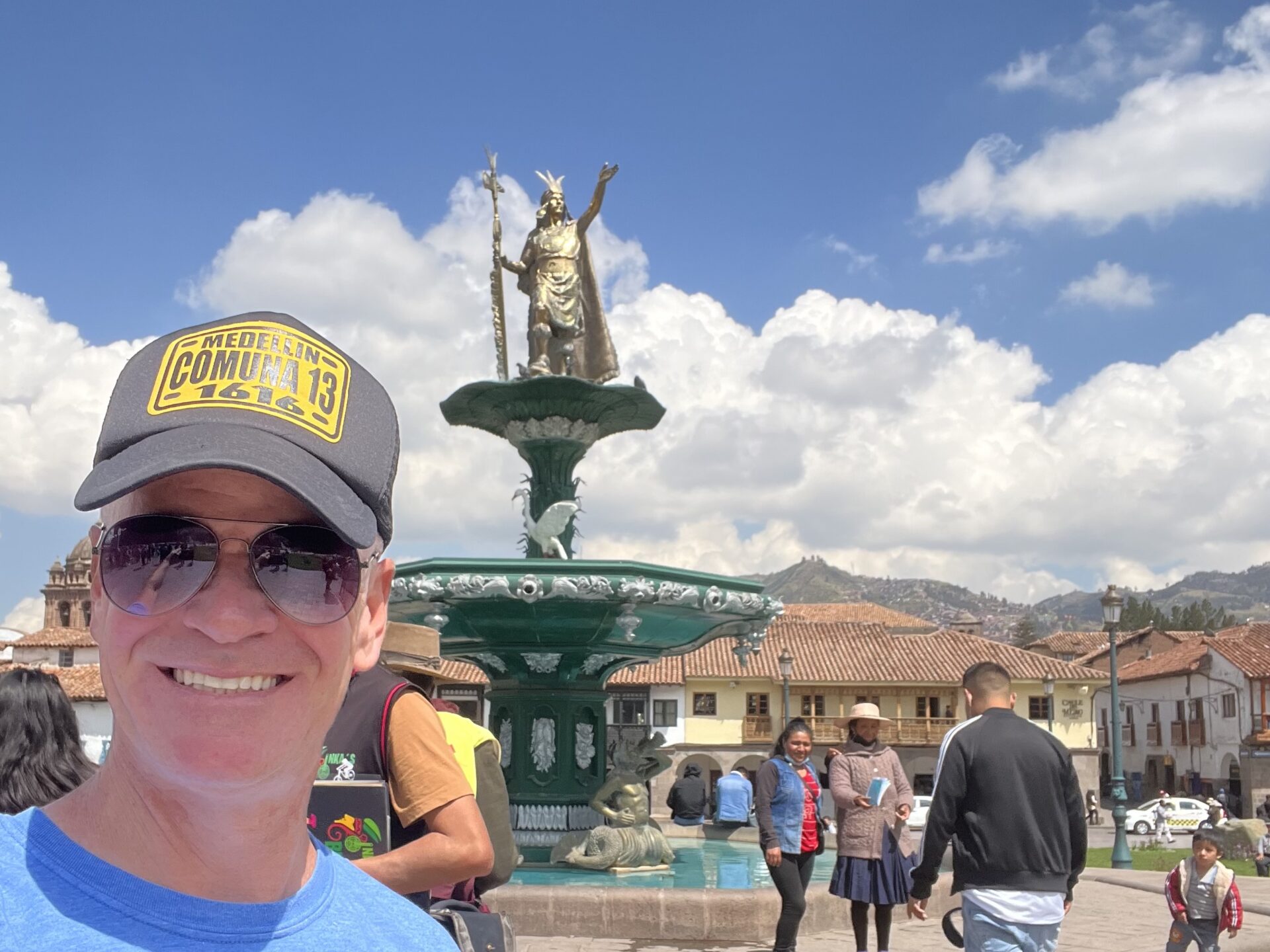 At the main square in Cusco, before my Machu Picchu hike
